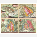 4 Maps of Amsterdam 1400-1612 Poster