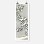 Birds on Snowy Branches Poster