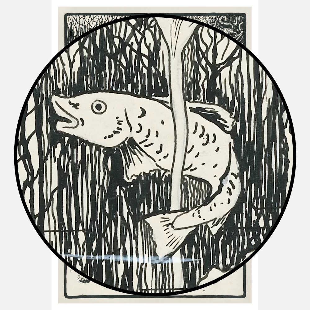 Boy with a Fish Tail Underwater Between Fish and Plants Poster