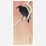 Crow on Snowy Branch Poster