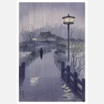 Evening Rain at the Shinobazu Pond Poster