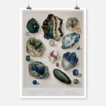 Geology Various Crystalline Substances Poster