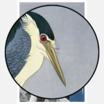 Heron on a Snowy Branch Poster