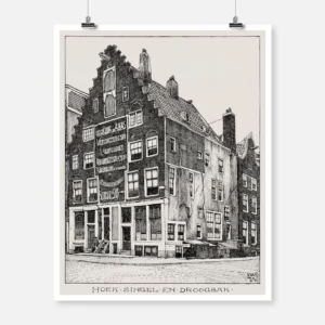 Amsterdam Spanish House on the Corner of Singel and Droogbak (Het Spaanse Huis op Hoek Singel en Droogbak) Poster