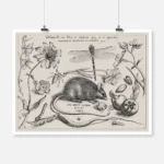 Insects Plants and Fruits Around a Rat Poster