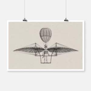 Jacob Degen's Flying Machine Poster