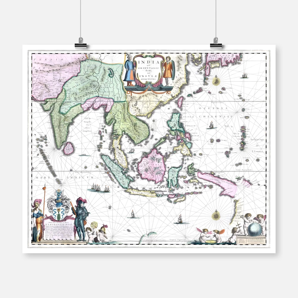 Map of Indonesia and Part of Southeast Asia Poster