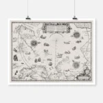 Map of the Countries Around the Arctic Circle Poster