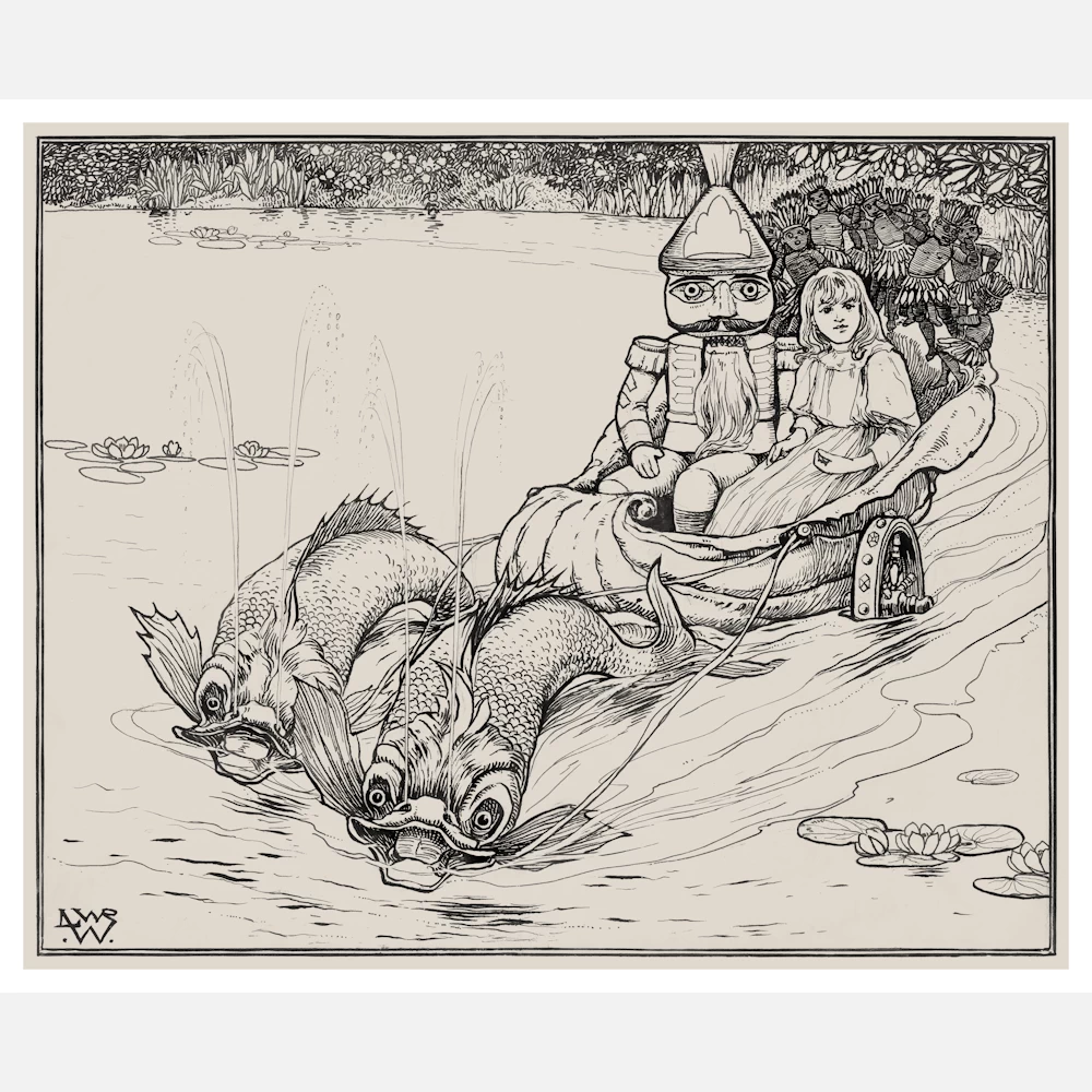 Nutcracker and Marie in a Shell Wagon Poster