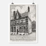 Amsterdam Old Facade of the "Oudezijds Voorburgwal" (Oude gevel aan de Oudezijds Voorburgwal) Poster