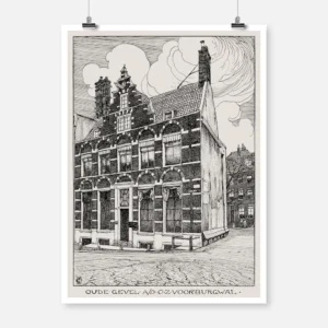 Amsterdam Old Facade of the "Oudezijds Voorburgwal" (Oude gevel aan de Oudezijds Voorburgwal) Poster