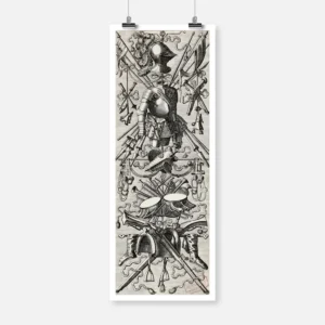 Weapon Trophy with a Closed Helmet on Top Poster