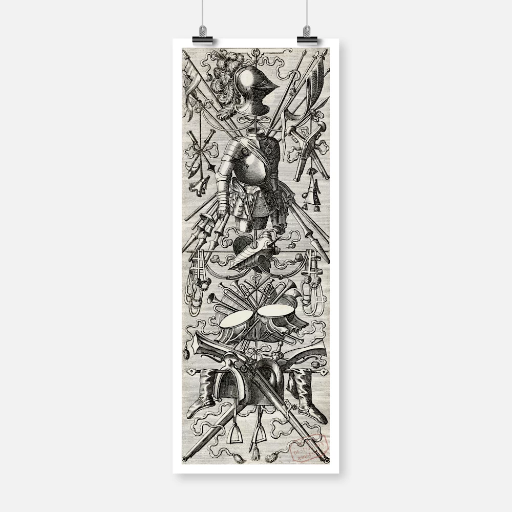 Weapon Trophy with a Closed Helmet on Top Poster