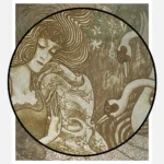 Woman with Butterfly at a Pond with Two Swans Poster