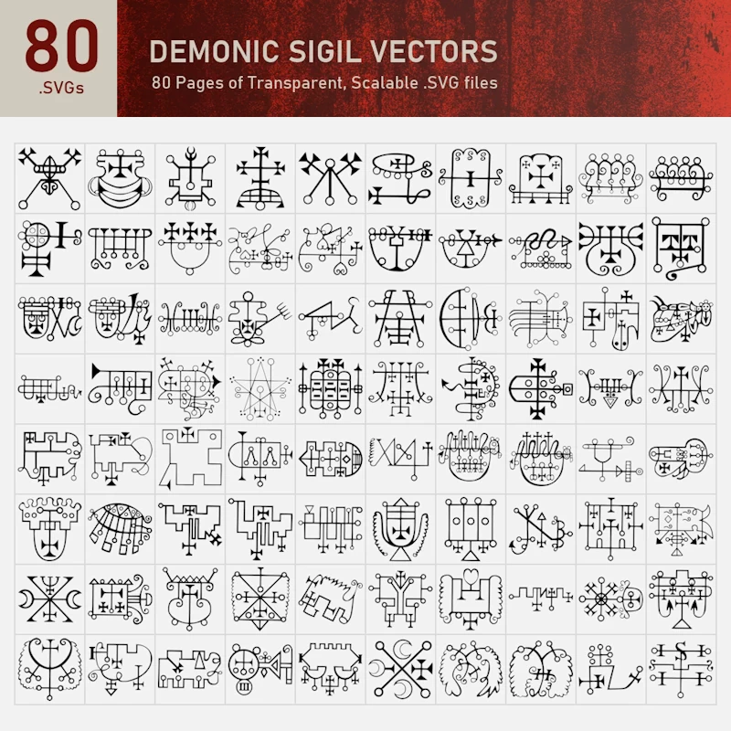 Demonic Sigil Vectors Collection