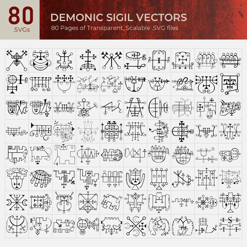 Demonic Sigils Vectors Collection