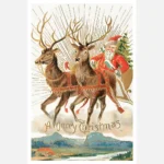 Santa Claus and his Reindeer Poster