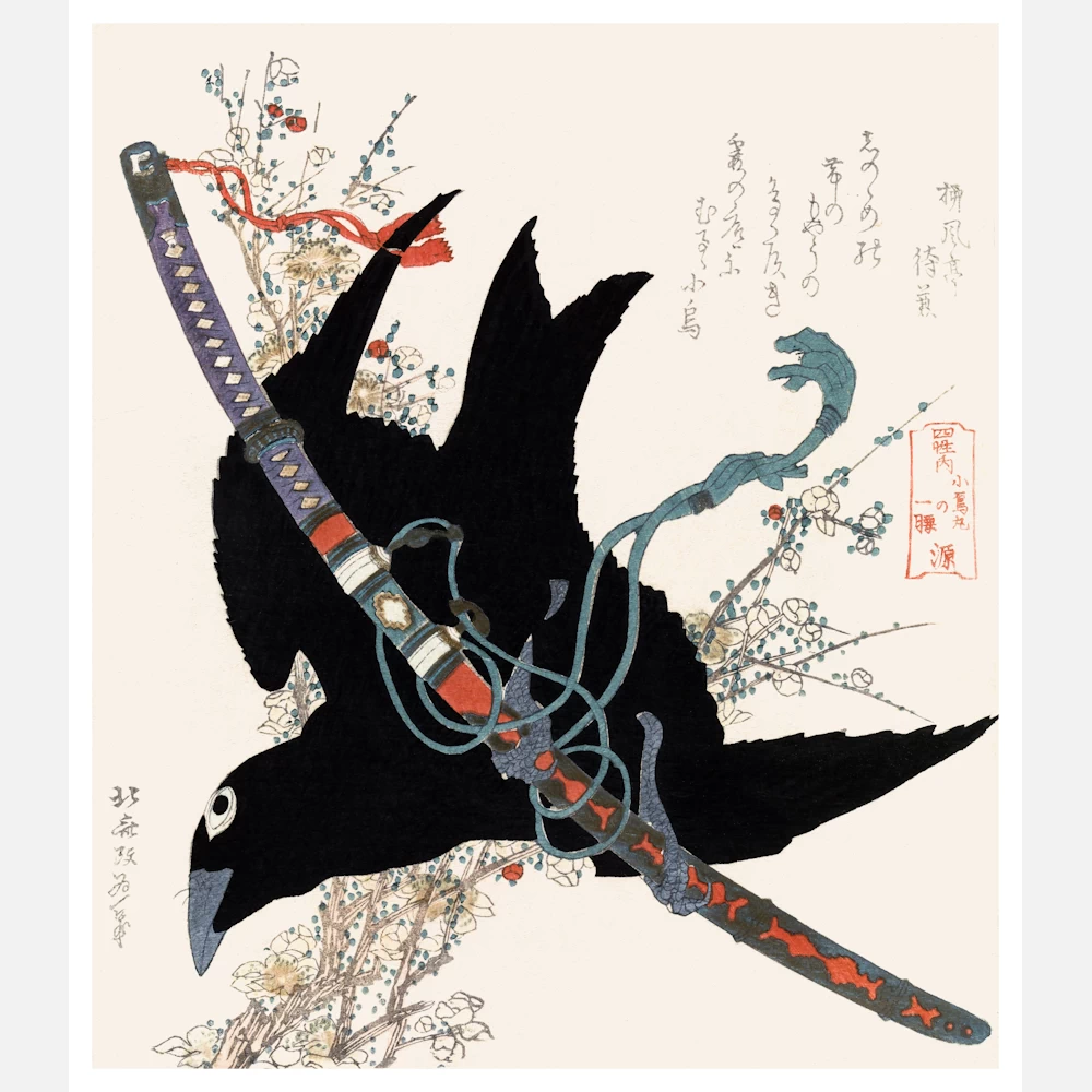 Vintage Japanese Bird Poster