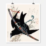 Vintage Japanese Bird Poster