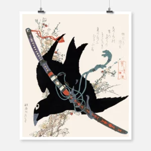 Vintage Japanese Bird Poster