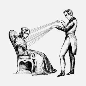 A Practitioner of Mesmerism Using Animal Magnetism Vector