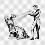 A Practitioner of Mesmerism Using Animal Magnetism Vector