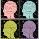 Astro Phrenological Chart Vector