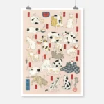 Cats as the Fifty-Three Stations of the Tokaido 1 Poster