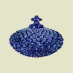 Covered Butter Dish Blue Glass Bottle