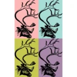 Deer with Antlers Side View Vector