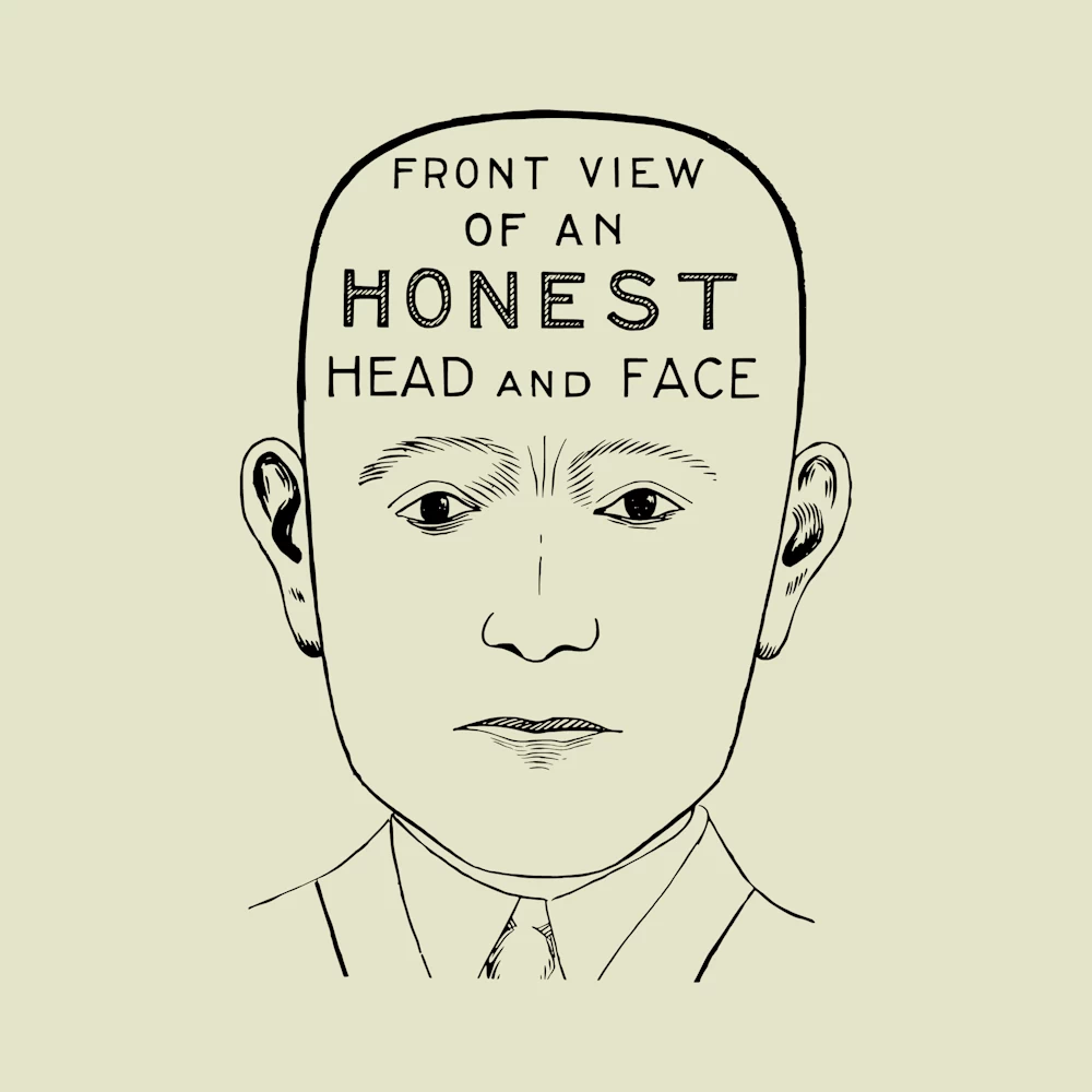 Front View of an Honest Head and Face Vector