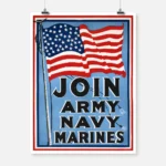 Join Army Navy Marines Poster