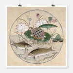 Lotus and Fishes Poster