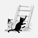 Two Cats and a Ladder Vector