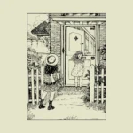 Two Girls in Front of a House Vector