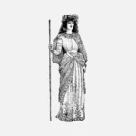 Cleopatra with Staff Costume Vector