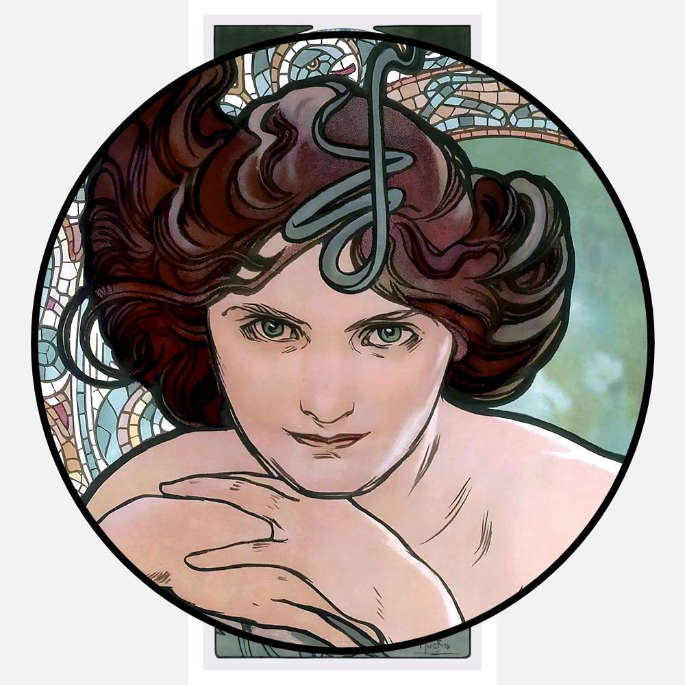 The Precious Stones Emerald Alphonse Mucha Poster