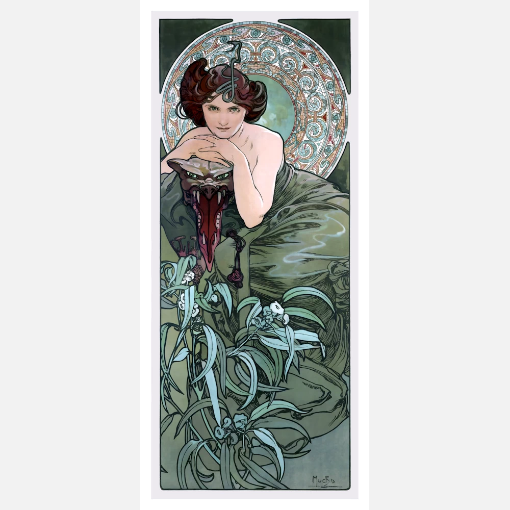 The Precious Stones Emerald Alphonse Mucha Poster