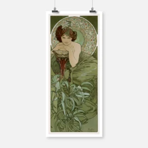 The Precious Stones Emerald Alphonse Mucha Poster