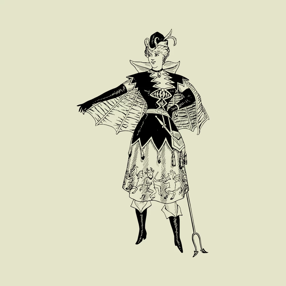 Devil Costume with Forked Prong Vector