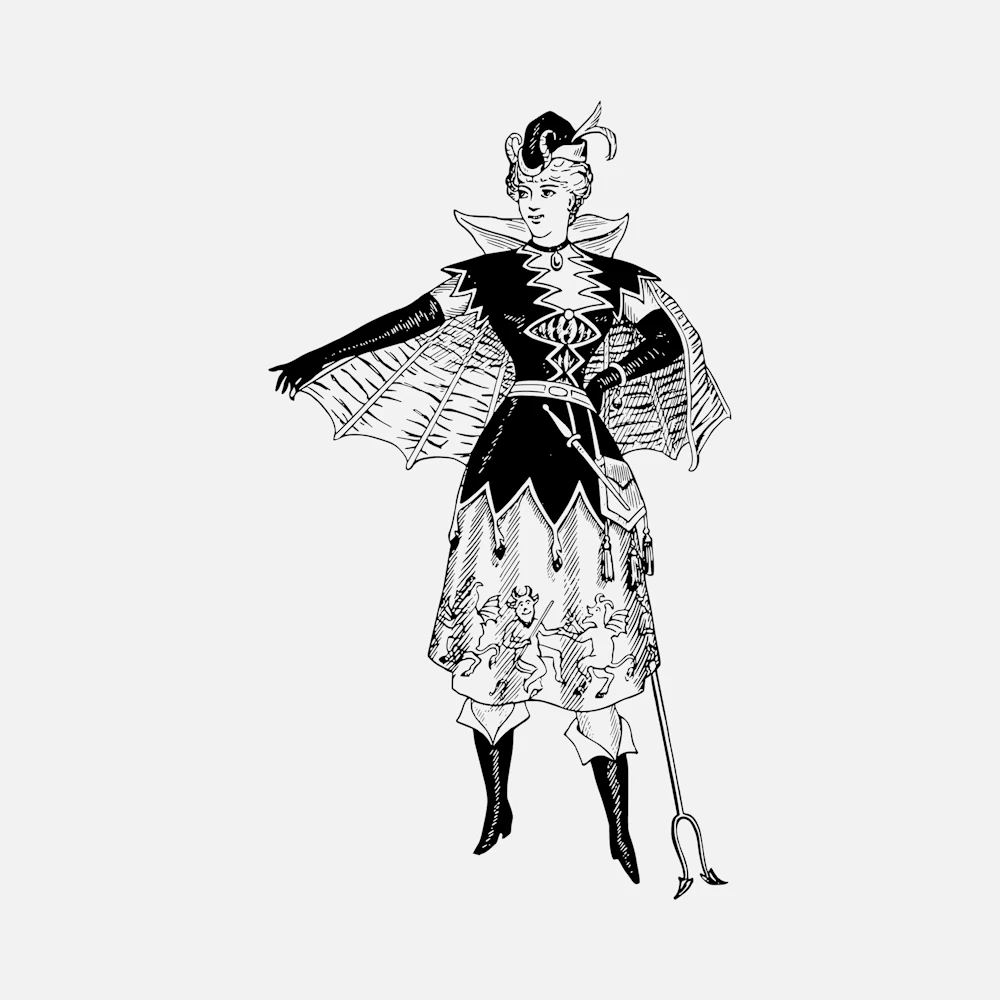 Devil Costume with Forked Prong Vector