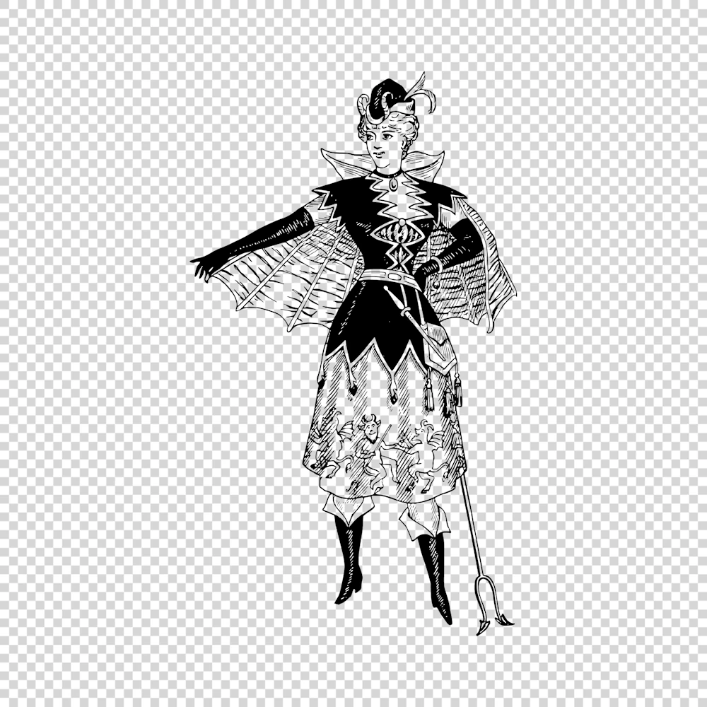 Devil Costume with Forked Prong Vector