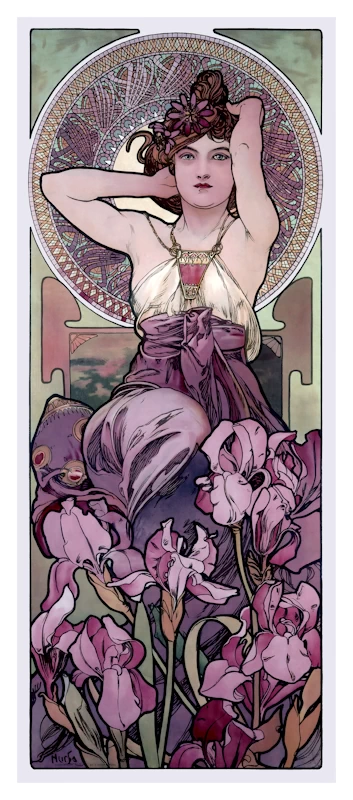 The Precious Stones Amethyst Alphonse Mucha Poster