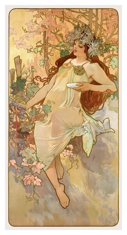 The Seasons Autumn Alphonse Mucha Poster