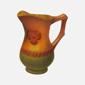 Carved Wooden Pitcher