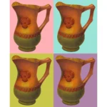 Carved Wooden Pitcher