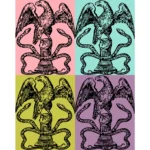 Eagle and Snakes Design Vector
