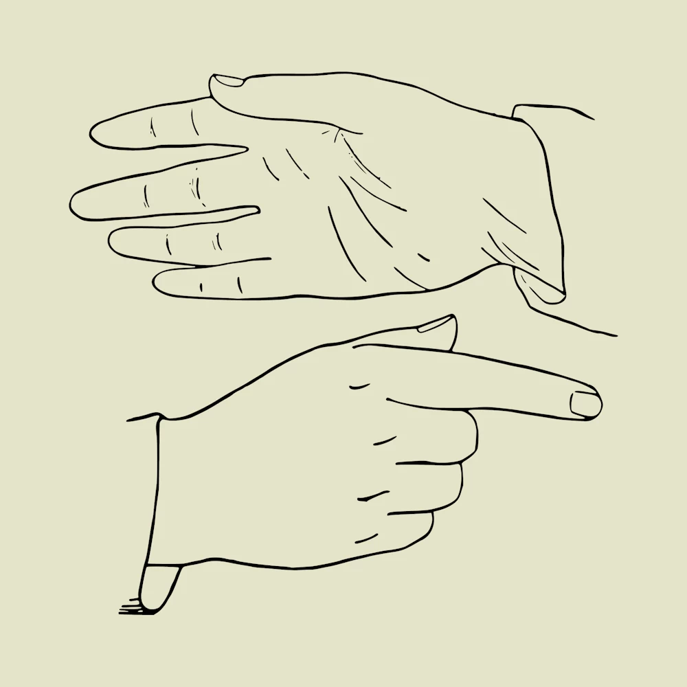 Hands Pointing Hand and Open Hand Vector