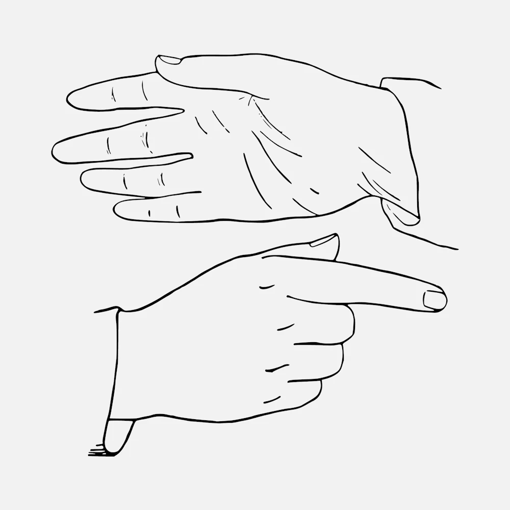Hands Pointing Hand and Open Hand Vector