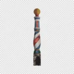Gold Topped Barbershop Pole